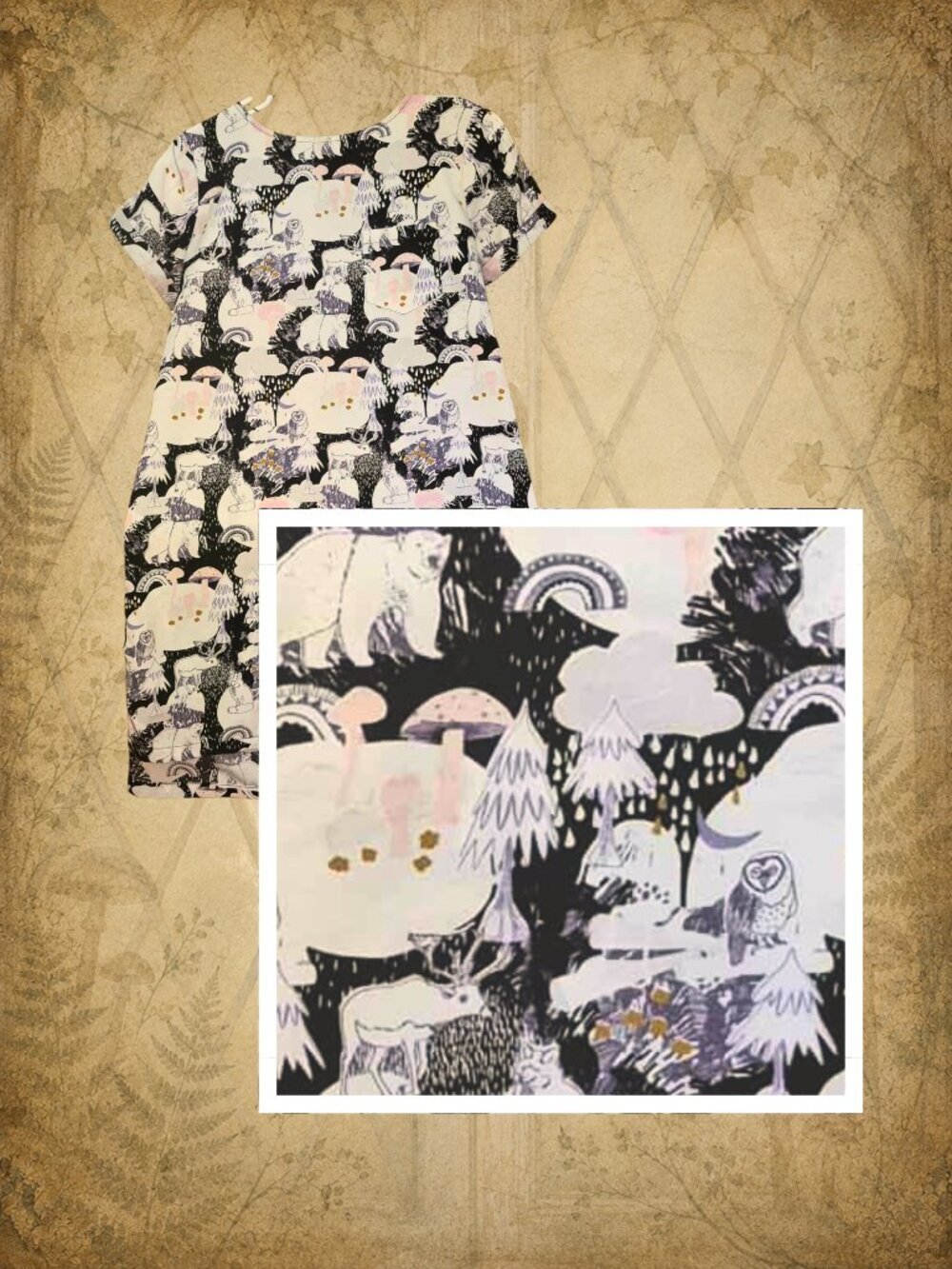 Woodland Whispers 🍃🧚‍♀️ Straight Midi Dress Woodland Print sz S